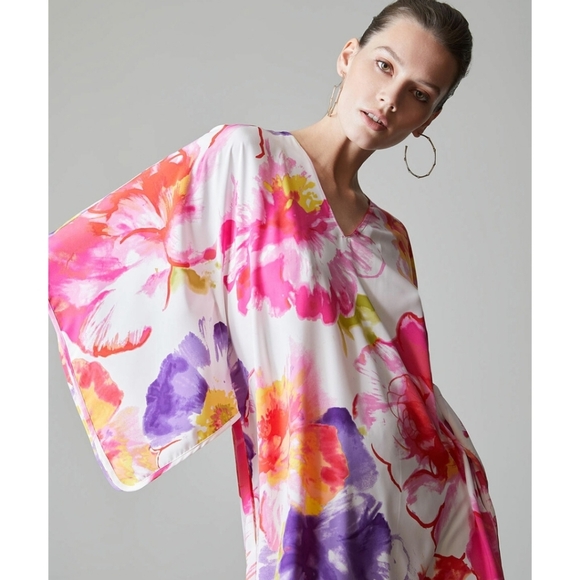 NWOT Natori Floral abstract tunic/caftan, size XS - Picture 8 of 9